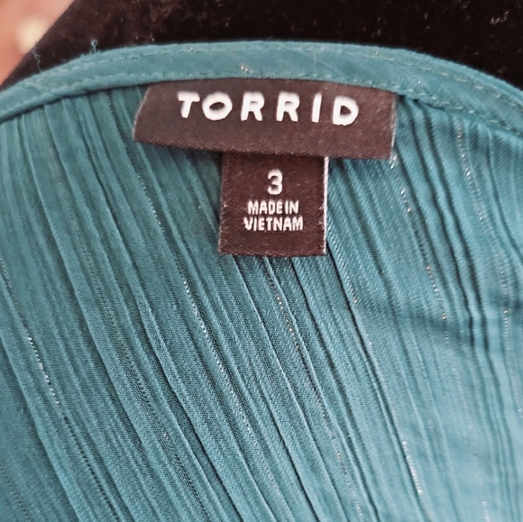 Emerald green Torrid sheer longsleeved top sz 3 - Picture 4 of 9